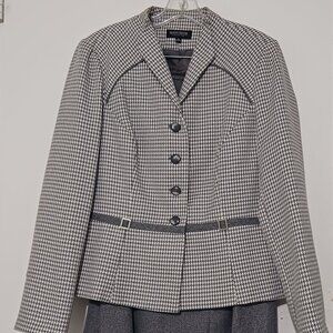 John Meyer Collection houndstooth blazer and skirt suit